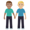 Men Holding Hands- Medium Skin Tone- Medium-Light Skin Tone emoji on Emojione